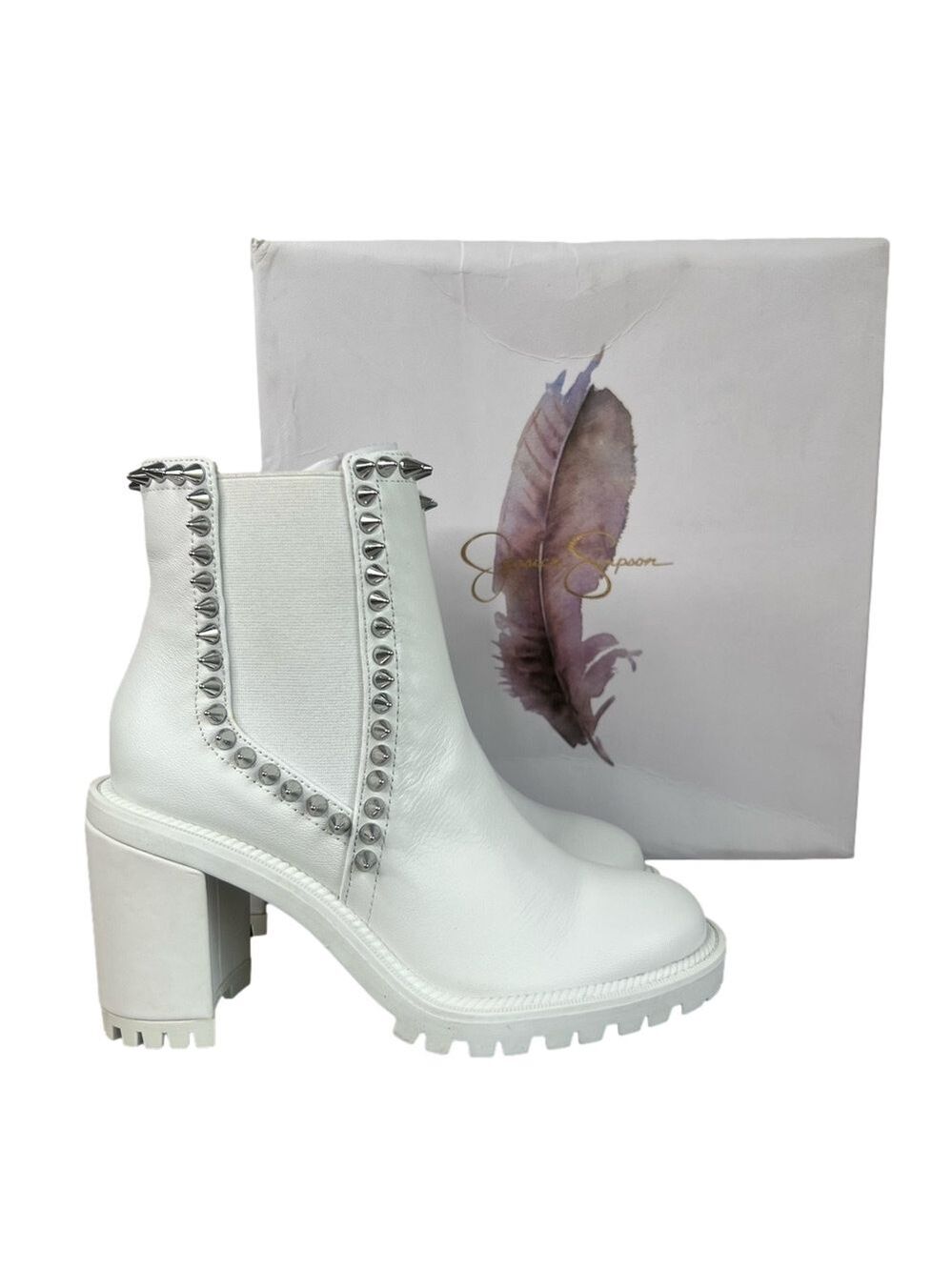 Jessica Simpson NEW Women's Demmie Bright White Ankle Boot Size 6 #B1158